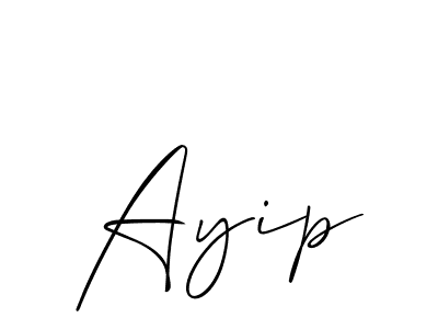 if you are searching for the best signature style for your name Ayip. so please give up your signature search. here we have designed multiple signature styles  using Allison_Script. Ayip signature style 2 images and pictures png