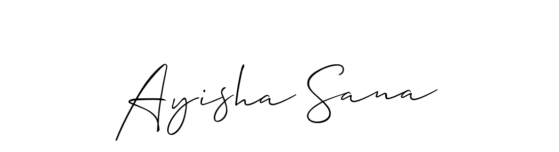 Create a beautiful signature design for name Ayisha Sana. With this signature (Allison_Script) fonts, you can make a handwritten signature for free. Ayisha Sana signature style 2 images and pictures png