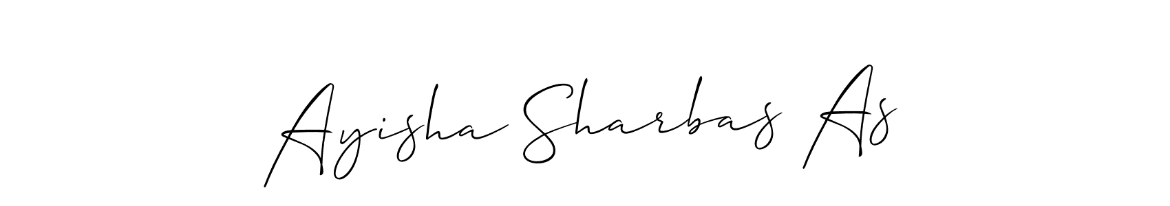 Use a signature maker to create a handwritten signature online. With this signature software, you can design (Allison_Script) your own signature for name Ayisha Sharbas As. Ayisha Sharbas As signature style 2 images and pictures png