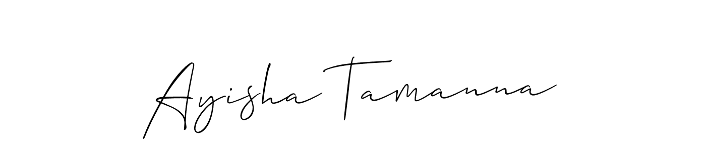 How to make Ayisha Tamanna signature? Allison_Script is a professional autograph style. Create handwritten signature for Ayisha Tamanna name. Ayisha Tamanna signature style 2 images and pictures png