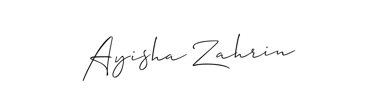 Make a beautiful signature design for name Ayisha Zahrin. With this signature (Allison_Script) style, you can create a handwritten signature for free. Ayisha Zahrin signature style 2 images and pictures png