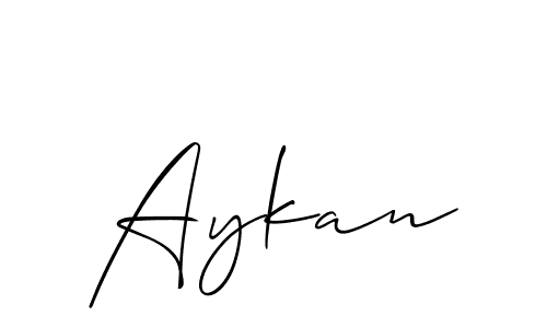 How to Draw Aykan signature style? Allison_Script is a latest design signature styles for name Aykan. Aykan signature style 2 images and pictures png