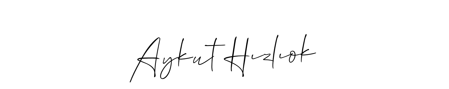 Best and Professional Signature Style for Aykut Hızlıok. Allison_Script Best Signature Style Collection. Aykut Hızlıok signature style 2 images and pictures png