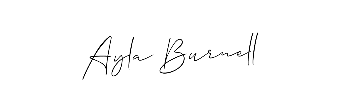 How to make Ayla Burnell name signature. Use Allison_Script style for creating short signs online. This is the latest handwritten sign. Ayla Burnell signature style 2 images and pictures png