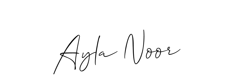 Make a beautiful signature design for name Ayla Noor. With this signature (Allison_Script) style, you can create a handwritten signature for free. Ayla Noor signature style 2 images and pictures png