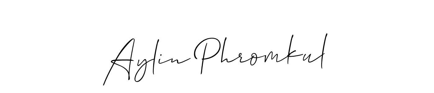 How to make Aylin Phromkul name signature. Use Allison_Script style for creating short signs online. This is the latest handwritten sign. Aylin Phromkul signature style 2 images and pictures png