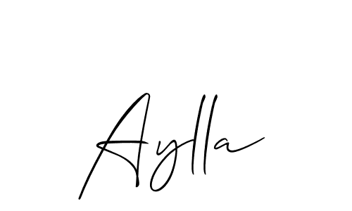 Make a beautiful signature design for name Aylla. With this signature (Allison_Script) style, you can create a handwritten signature for free. Aylla signature style 2 images and pictures png