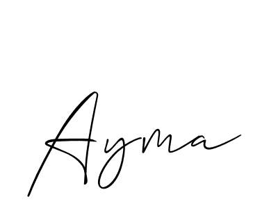 Make a beautiful signature design for name Ayma. With this signature (Allison_Script) style, you can create a handwritten signature for free. Ayma signature style 2 images and pictures png