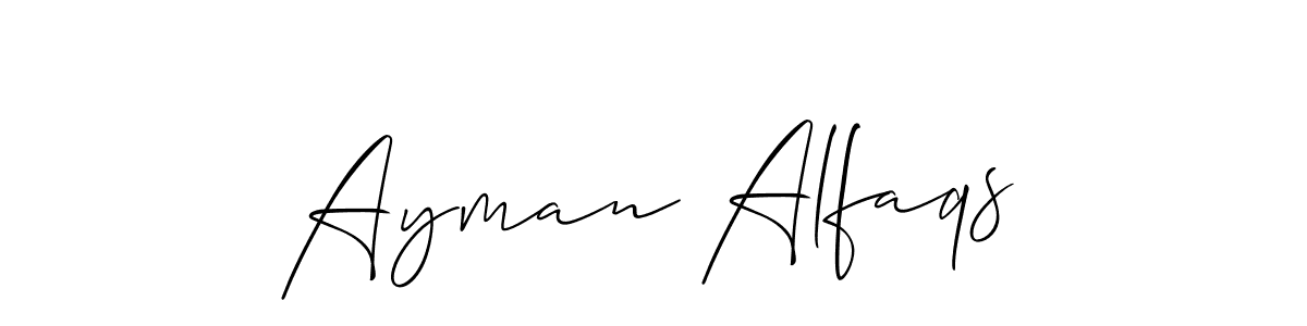 Make a beautiful signature design for name Ayman Alfaqs. With this signature (Allison_Script) style, you can create a handwritten signature for free. Ayman Alfaqs signature style 2 images and pictures png
