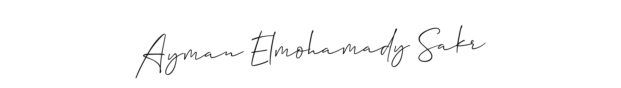 Make a beautiful signature design for name Ayman Elmohamady Sakr. With this signature (Allison_Script) style, you can create a handwritten signature for free. Ayman Elmohamady Sakr signature style 2 images and pictures png