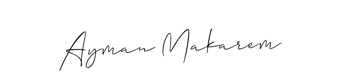 Create a beautiful signature design for name Ayman Makarem. With this signature (Allison_Script) fonts, you can make a handwritten signature for free. Ayman Makarem signature style 2 images and pictures png