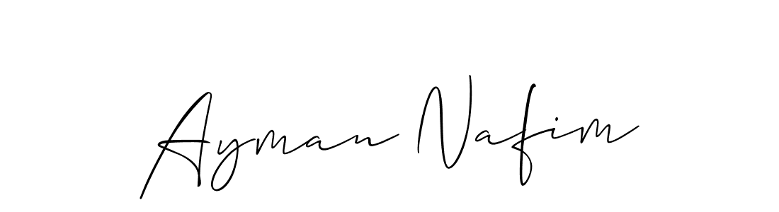 Allison_Script is a professional signature style that is perfect for those who want to add a touch of class to their signature. It is also a great choice for those who want to make their signature more unique. Get Ayman Nafim name to fancy signature for free. Ayman Nafim signature style 2 images and pictures png