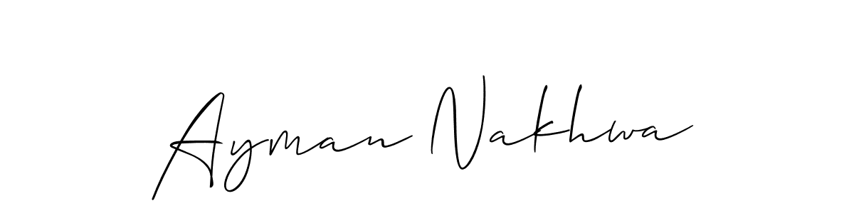 Ayman Nakhwa stylish signature style. Best Handwritten Sign (Allison_Script) for my name. Handwritten Signature Collection Ideas for my name Ayman Nakhwa. Ayman Nakhwa signature style 2 images and pictures png