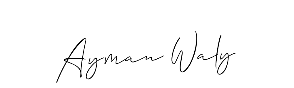 Use a signature maker to create a handwritten signature online. With this signature software, you can design (Allison_Script) your own signature for name Ayman Waly. Ayman Waly signature style 2 images and pictures png