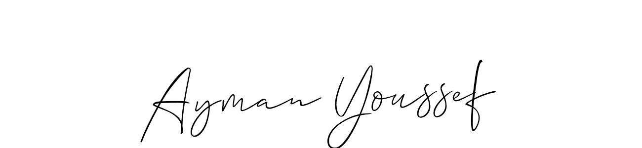 Create a beautiful signature design for name Ayman Youssef. With this signature (Allison_Script) fonts, you can make a handwritten signature for free. Ayman Youssef signature style 2 images and pictures png