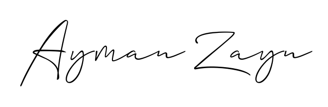 Get an exclusive digital autograph for Ayman Zayn. The Allison_Script typeface captures the charm of real penmanship on paper. Ayman Zayn signature style 2 images and pictures png