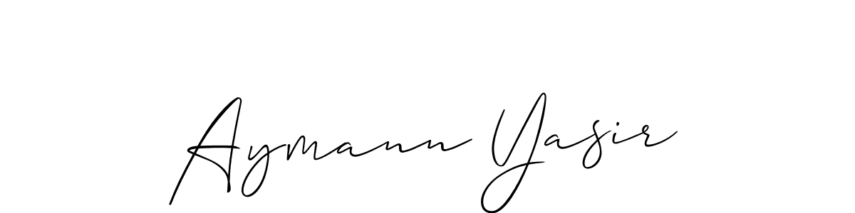 You should practise on your own different ways (Allison_Script) to write your name (Aymann Yasir) in signature. don't let someone else do it for you. Aymann Yasir signature style 2 images and pictures png
