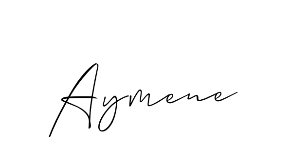 Create a beautiful signature design for name Aymene. With this signature (Allison_Script) fonts, you can make a handwritten signature for free. Aymene signature style 2 images and pictures png