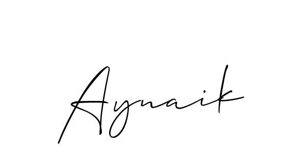 The best way (Allison_Script) to make a short signature is to pick only two or three words in your name. The name Aynaik include a total of six letters. For converting this name. Aynaik signature style 2 images and pictures png