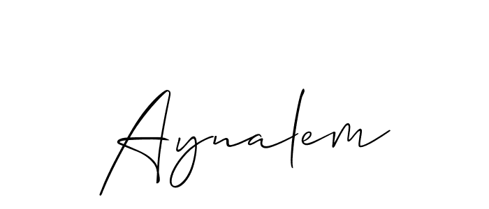 Use a signature maker to create a handwritten signature online. With this signature software, you can design (Allison_Script) your own signature for name Aynalem. Aynalem signature style 2 images and pictures png