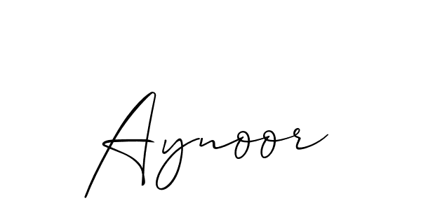 Design your own signature with our free online signature maker. With this signature software, you can create a handwritten (Allison_Script) signature for name Aynoor. Aynoor signature style 2 images and pictures png