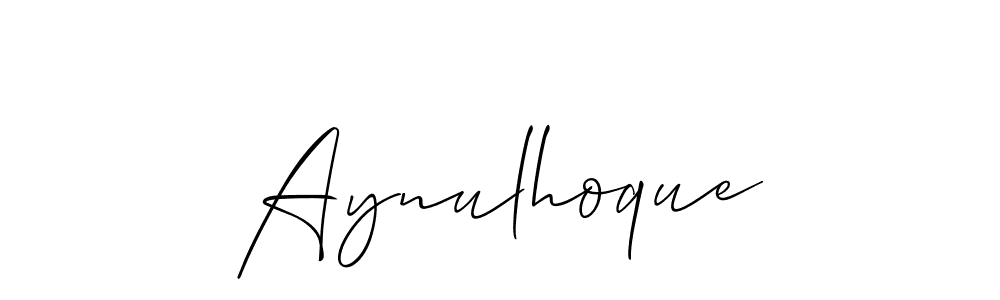How to make Aynulhoque signature? Allison_Script is a professional autograph style. Create handwritten signature for Aynulhoque name. Aynulhoque signature style 2 images and pictures png