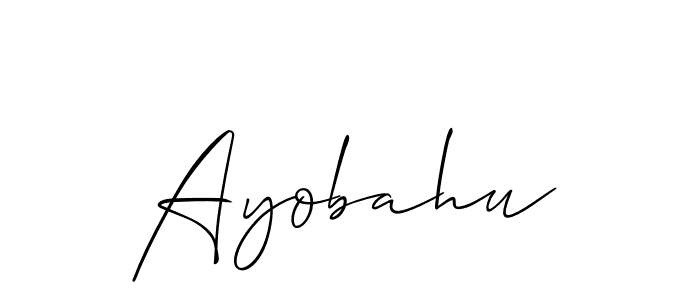 Ayobahu stylish signature style. Best Handwritten Sign (Allison_Script) for my name. Handwritten Signature Collection Ideas for my name Ayobahu. Ayobahu signature style 2 images and pictures png