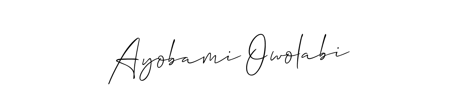 if you are searching for the best signature style for your name Ayobami Owolabi. so please give up your signature search. here we have designed multiple signature styles  using Allison_Script. Ayobami Owolabi signature style 2 images and pictures png