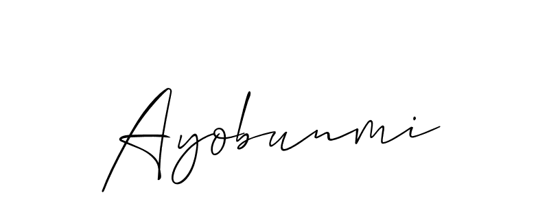 Also we have Ayobunmi name is the best signature style. Create professional handwritten signature collection using Allison_Script autograph style. Ayobunmi signature style 2 images and pictures png