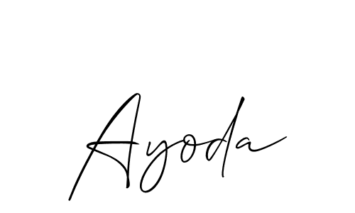 Allison_Script is a professional signature style that is perfect for those who want to add a touch of class to their signature. It is also a great choice for those who want to make their signature more unique. Get Ayoda name to fancy signature for free. Ayoda signature style 2 images and pictures png