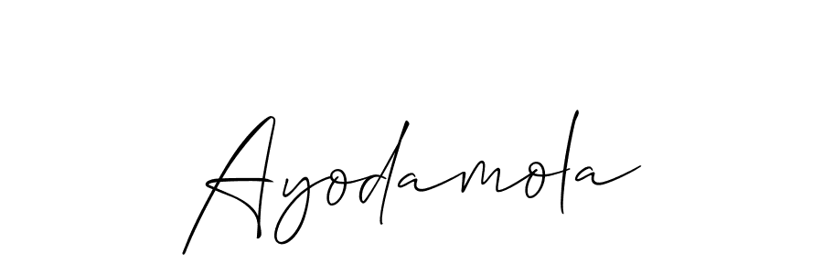 Allison_Script is a professional signature style that is perfect for those who want to add a touch of class to their signature. It is also a great choice for those who want to make their signature more unique. Get Ayodamola name to fancy signature for free. Ayodamola signature style 2 images and pictures png