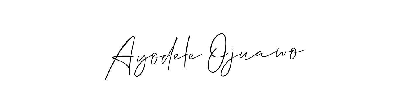 You should practise on your own different ways (Allison_Script) to write your name (Ayodele Ojuawo) in signature. don't let someone else do it for you. Ayodele Ojuawo signature style 2 images and pictures png