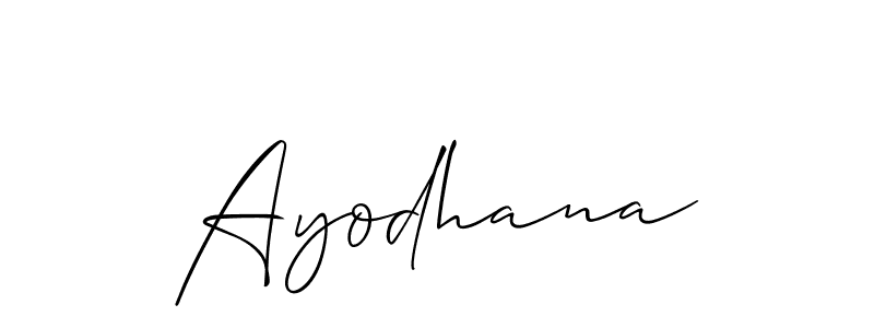 Make a short Ayodhana signature style. Manage your documents anywhere anytime using Allison_Script. Create and add eSignatures, submit forms, share and send files easily. Ayodhana signature style 2 images and pictures png