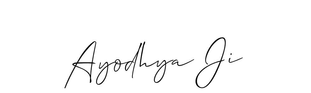 Make a beautiful signature design for name Ayodhya Ji. With this signature (Allison_Script) style, you can create a handwritten signature for free. Ayodhya Ji signature style 2 images and pictures png