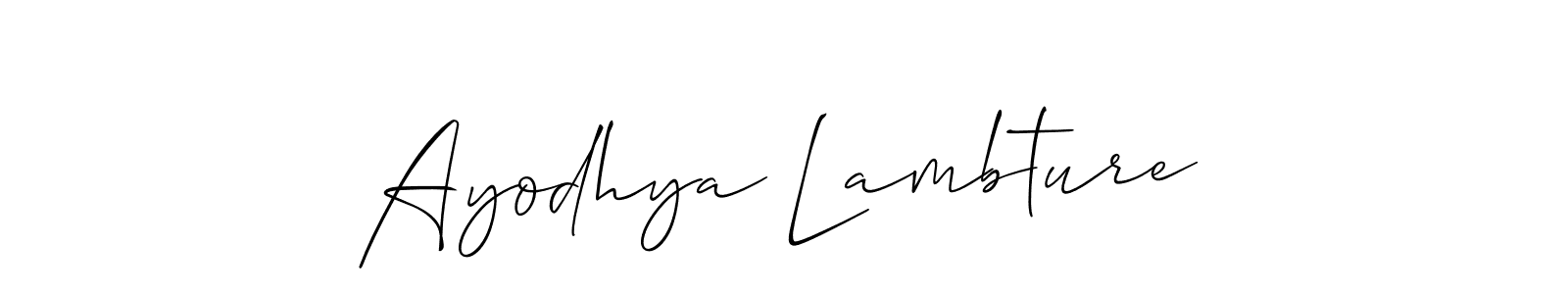 How to make Ayodhya Lambture signature? Allison_Script is a professional autograph style. Create handwritten signature for Ayodhya Lambture name. Ayodhya Lambture signature style 2 images and pictures png