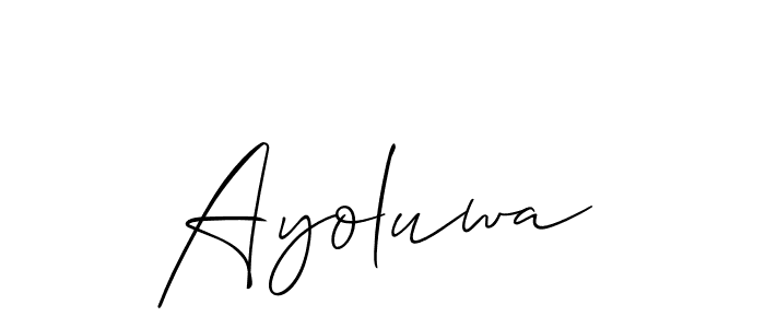 Design your own signature with our free online signature maker. With this signature software, you can create a handwritten (Allison_Script) signature for name Ayoluwa. Ayoluwa signature style 2 images and pictures png