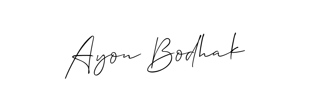 Also we have Ayon Bodhak name is the best signature style. Create professional handwritten signature collection using Allison_Script autograph style. Ayon Bodhak signature style 2 images and pictures png