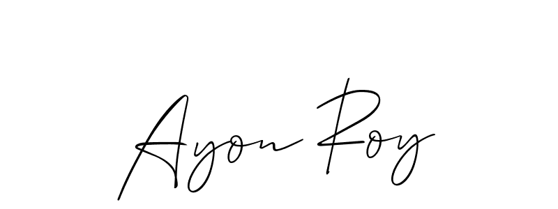 Create a beautiful signature design for name Ayon Roy. With this signature (Allison_Script) fonts, you can make a handwritten signature for free. Ayon Roy signature style 2 images and pictures png