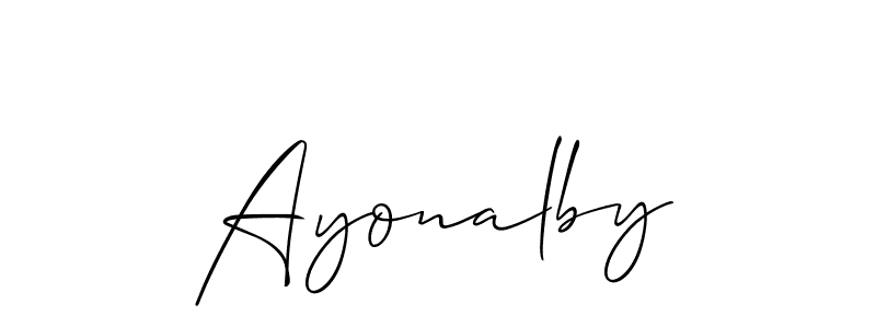 Make a short Ayonalby signature style. Manage your documents anywhere anytime using Allison_Script. Create and add eSignatures, submit forms, share and send files easily. Ayonalby signature style 2 images and pictures png