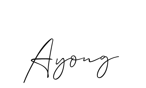 The best way (Allison_Script) to make a short signature is to pick only two or three words in your name. The name Ayong include a total of six letters. For converting this name. Ayong signature style 2 images and pictures png