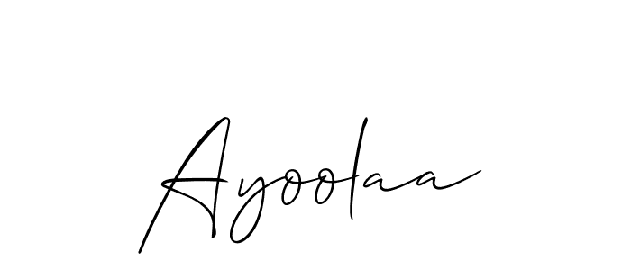 You should practise on your own different ways (Allison_Script) to write your name (Ayoolaa) in signature. don't let someone else do it for you. Ayoolaa signature style 2 images and pictures png