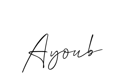 How to make Ayoub name signature. Use Allison_Script style for creating short signs online. This is the latest handwritten sign. Ayoub signature style 2 images and pictures png