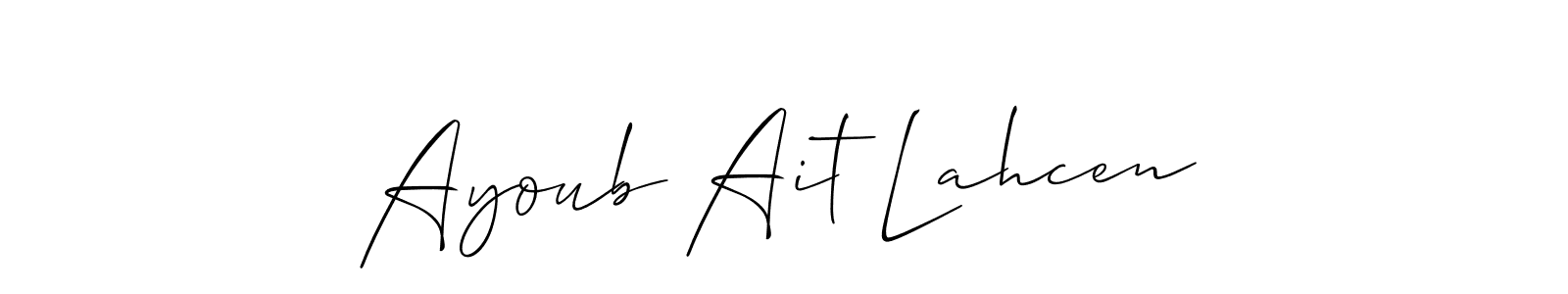 Design your own signature with our free online signature maker. With this signature software, you can create a handwritten (Allison_Script) signature for name Ayoub Ait Lahcen. Ayoub Ait Lahcen signature style 2 images and pictures png