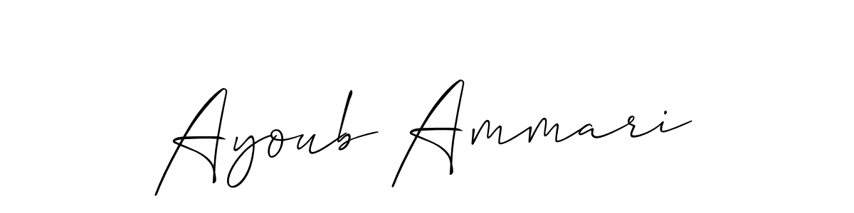Create a beautiful signature design for name Ayoub Ammari. With this signature (Allison_Script) fonts, you can make a handwritten signature for free. Ayoub Ammari signature style 2 images and pictures png
