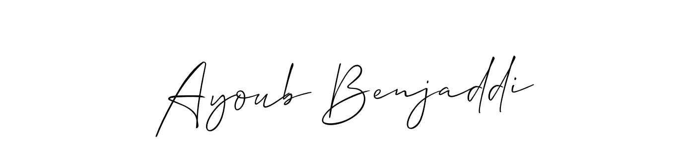 Also we have Ayoub Benjaddi name is the best signature style. Create professional handwritten signature collection using Allison_Script autograph style. Ayoub Benjaddi signature style 2 images and pictures png