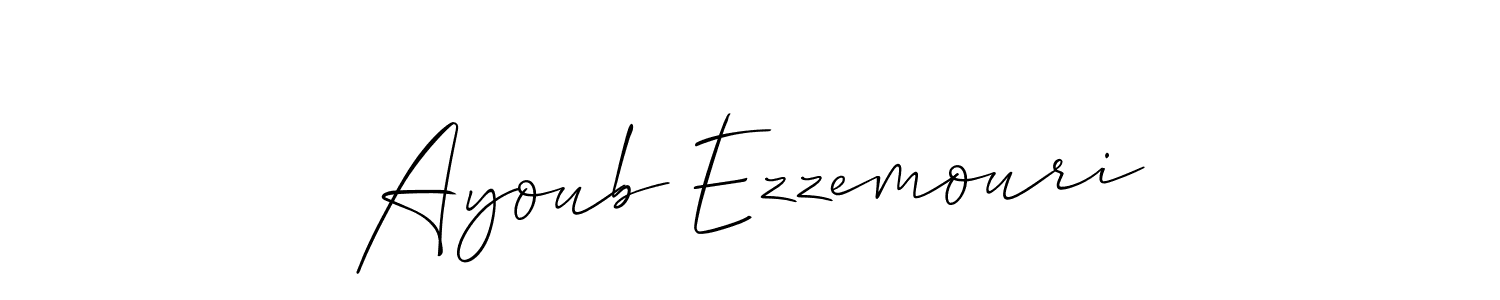Ayoub Ezzemouri stylish signature style. Best Handwritten Sign (Allison_Script) for my name. Handwritten Signature Collection Ideas for my name Ayoub Ezzemouri. Ayoub Ezzemouri signature style 2 images and pictures png