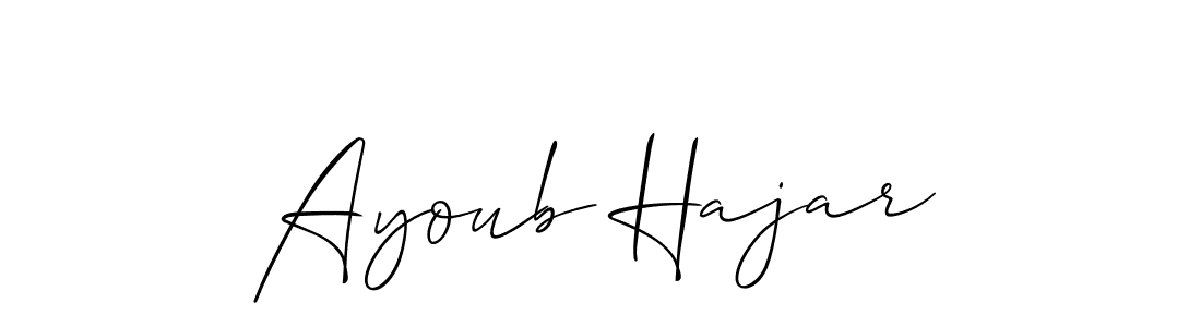 Make a short Ayoub Hajar signature style. Manage your documents anywhere anytime using Allison_Script. Create and add eSignatures, submit forms, share and send files easily. Ayoub Hajar signature style 2 images and pictures png
