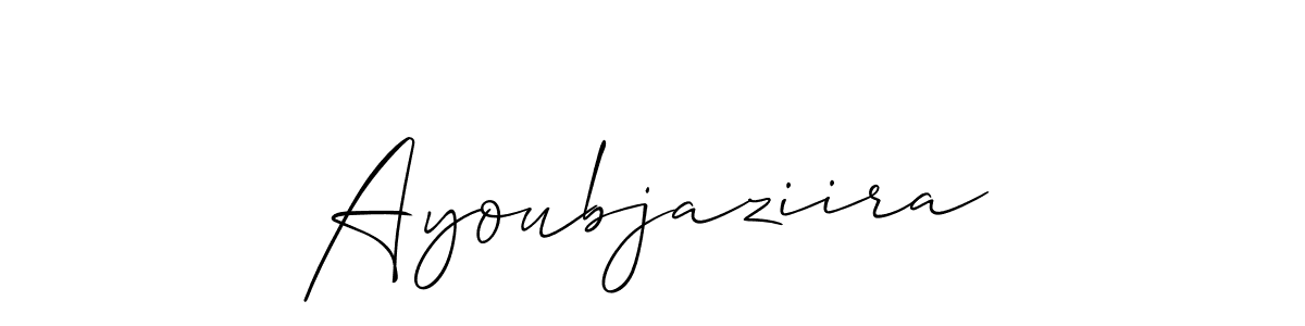 Use a signature maker to create a handwritten signature online. With this signature software, you can design (Allison_Script) your own signature for name Ayoubjaziira. Ayoubjaziira signature style 2 images and pictures png