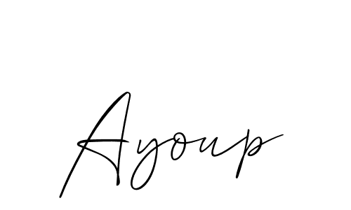 Best and Professional Signature Style for Ayoup. Allison_Script Best Signature Style Collection. Ayoup signature style 2 images and pictures png