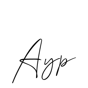 Also we have Ayp name is the best signature style. Create professional handwritten signature collection using Allison_Script autograph style. Ayp signature style 2 images and pictures png